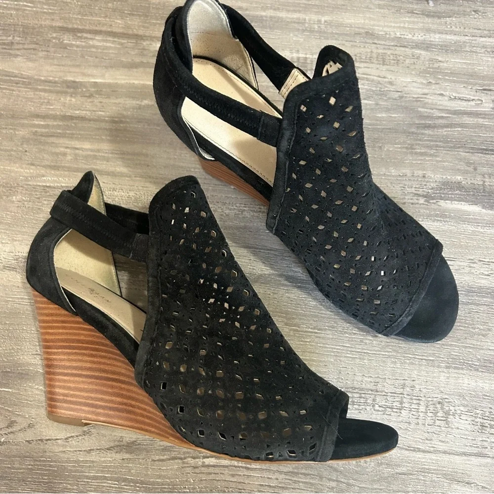 Cole Haan Edie Wedge Black Suede Bootie